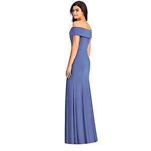 Dessy 3030 Off Shoulder Crepe maxi Dress